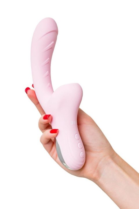 JOS Vibrator with clitoral stimulator Patti with moving tongue, silicone, red, 24 cm JOS Vibrator with clitoral stimulator Patti with moving tongue, silicone, red, 24 cm