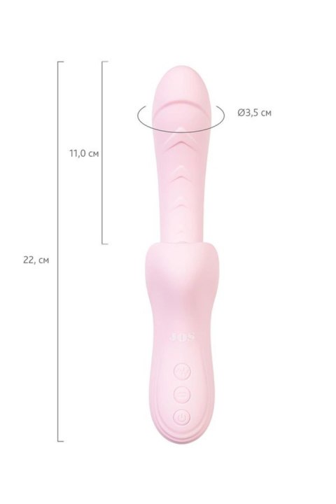 JOS Vibrator with clitoral stimulator Patti with moving tongue, silicone, red, 24 cm JOS Vibrator with clitoral stimulator Patti with moving tongue, silicone, red, 24 cm