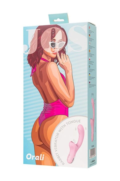 JOS Vibrator with clitoral stimulator Patti with moving tongue, silicone, red, 24 cm JOS Vibrator with clitoral stimulator Patti with moving tongue, silicone, red, 24 cm
