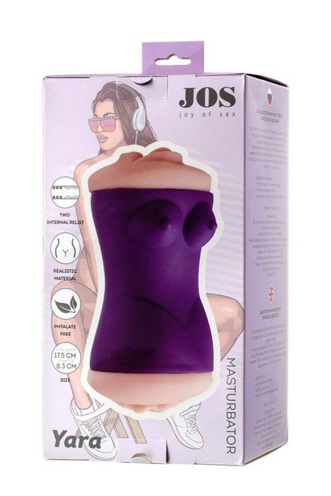JOS YARA, Masturbator double-sided, TPR, fleshy, 17.5 cm JOS YARA, Masturbator double-sided, TPR, fleshy, 17.5 cm