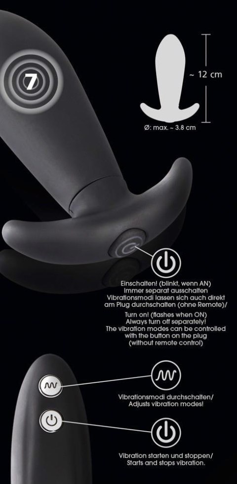 Y2T Black RC Vibro Plug Y2T Black RC Vibro Plug