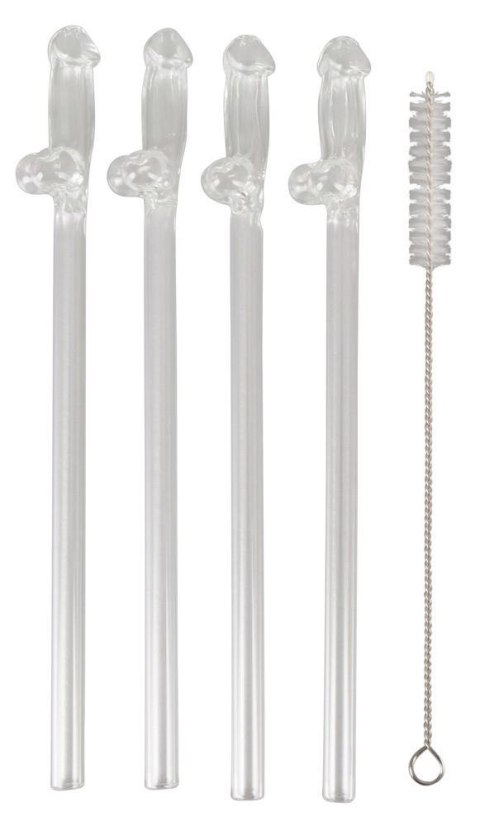 Glass Drinking Straw Willy x 4 Glass Drinking Straw Willy x 4