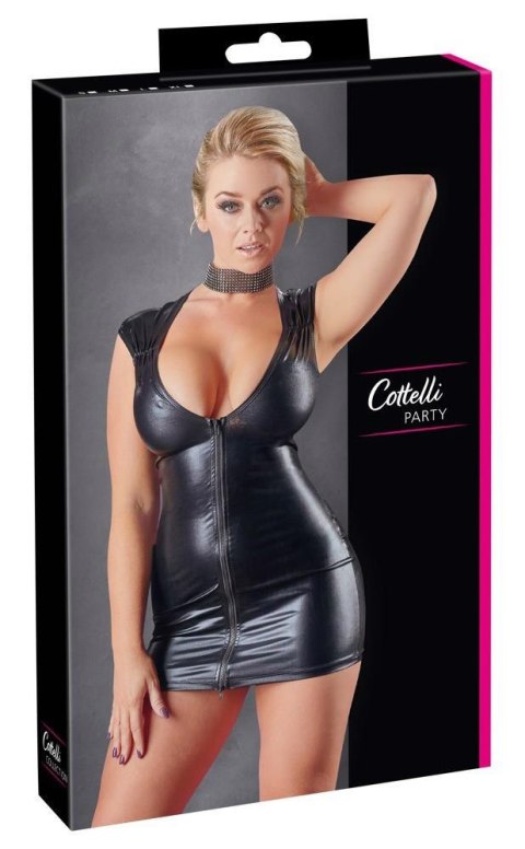 Wet Look Dress with Zip L Wet Look Dress with Zip L