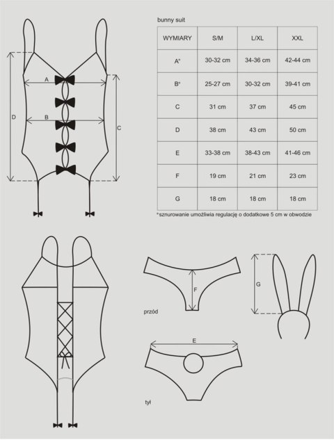Bielizna-Bunny suit kostium S/M Bielizna-Bunny suit kostium S/M