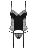 Bielizna-Sharlotte gorset i stringi czarny S/M Bielizna-Sharlotte gorset i stringi czarny S/M