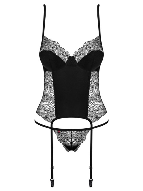 Bielizna-Sharlotte gorset i stringi czarny S/M Bielizna-Sharlotte gorset i stringi czarny S/M