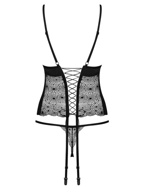 Bielizna-Sharlotte gorset i stringi czarny S/M Bielizna-Sharlotte gorset i stringi czarny S/M