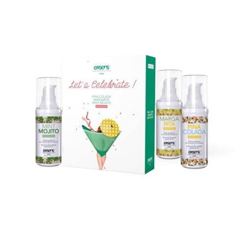 LET'S CELEBRATE! Warming gourmet massage oils (Mint Mojito, Margarita, Pina Colada) 3 x 30ml LET'S CELEBRATE! Warming gourmet massage oils (Mint Mojito, Margarita, Pina Colada) 3 x 30ml