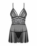 Bielizna-838-BAB-1 babydoll i stringi czarna L/XL Bielizna-838-BAB-1 babydoll i stringi czarna L/XL