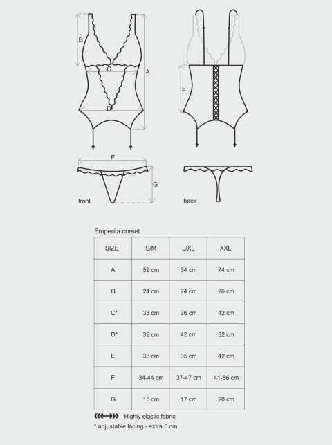 Bielizna- Emperita gorset i stringi XXL Bielizna- Emperita gorset i stringi XXL