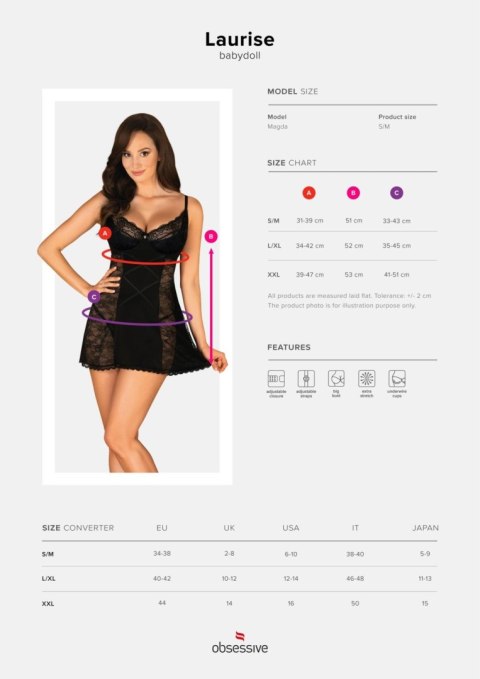 Bielizna-Laurise babydoll i stringi S/M Bielizna-Laurise babydoll i stringi S/M