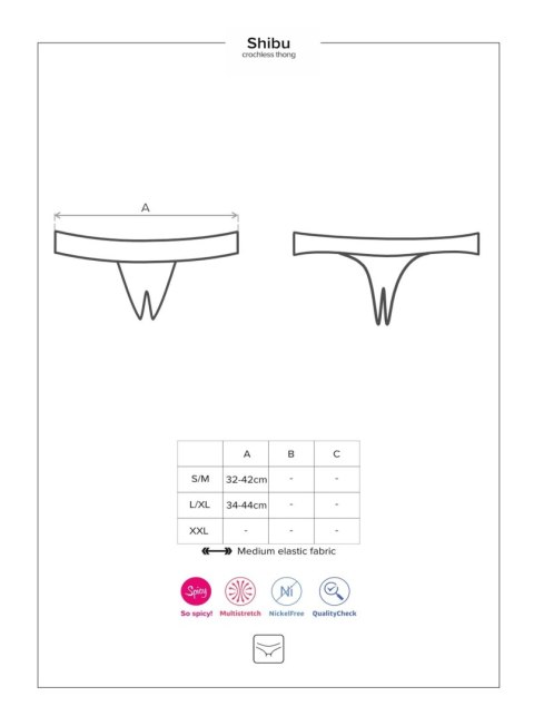 Bielizna-Shibu stringi otwarte czarne S/M Bielizna-Shibu stringi otwarte czarne S/M