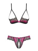 Bielizna-Tulia komplet 2-częściowy otwarty czarny S/M Bielizna-Tulia komplet 2-częściowy otwarty czarny S/M