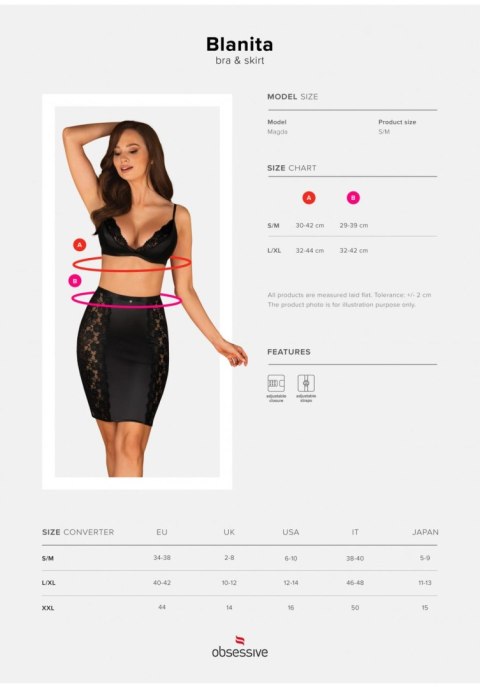 Blanita komplet 2-częściowy czarny S/M Blanita komplet 2-częściowy czarny S/M