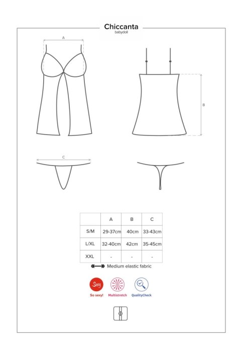 Bielizna-Chiccanta babydoll i stringi czarna L/XL Bielizna-Chiccanta babydoll i stringi czarna L/XL