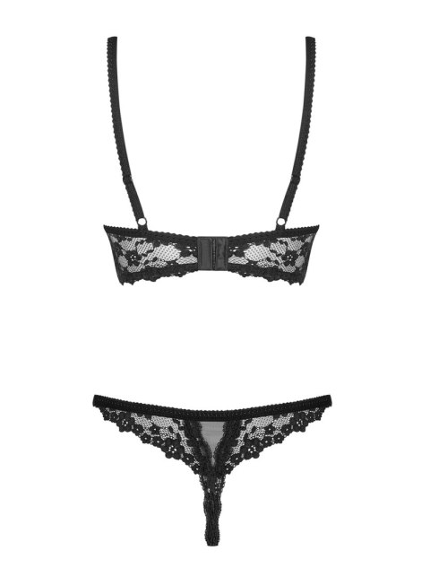 Bielizna-Letica komplet 2-częściowy otwarty czarny S/M Bielizna-Letica komplet 2-częściowy otwarty czarny S/M