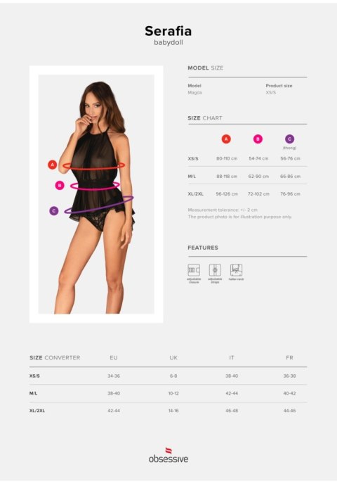 Serafia babydoll i stringi XL/2XL Serafia babydoll i stringi XL/2XL
