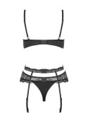 Bielizna-Heartina komplet 3-częściowy czarny L/XL Bielizna-Heartina komplet 3-częściowy czarny L/XL