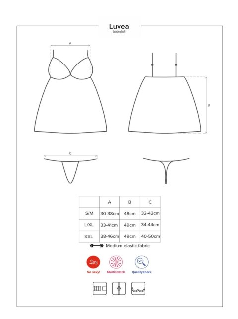 Bielizna-Luvae babydoll i stringi czarne XXL Bielizna-Luvae babydoll i stringi czarne XXL