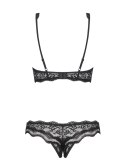 Bielizna-Luvae komplet 2-częściowy otwarty Czarny S/M Bielizna-Luvae komplet 2-częściowy otwarty Czarny S/M