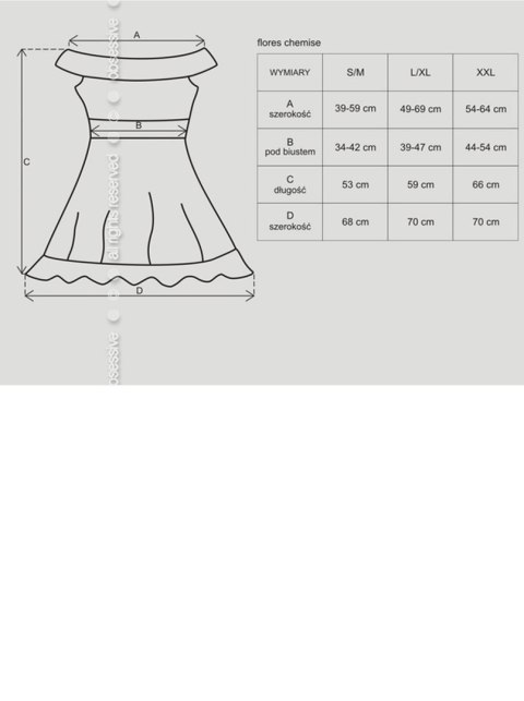 Bielizna-Flores koszulka i stringi czarna L/XL Bielizna-Flores koszulka i stringi czarna L/XL
