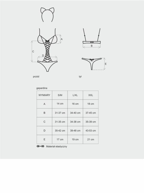 Bielizna-Gepardina kostium 3-częściowy L/XL Bielizna-Gepardina kostium 3-częściowy L/XL