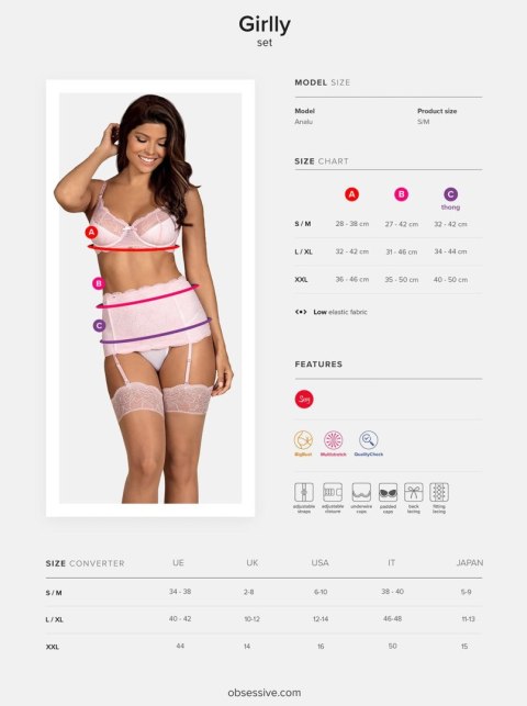 Bielizna-Girlly komplet 3-częściowy L/XL Bielizna-Girlly komplet 3-częściowy L/XL