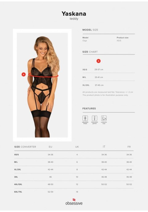 Bielizna-Yaskana body czarne XL/XXL Bielizna-Yaskana body czarne XL/XXL