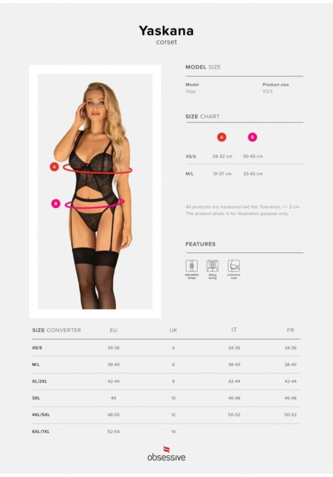 Bielizna-Yaskana gorset czarny XS/S Bielizna-Yaskana gorset czarny XS/S