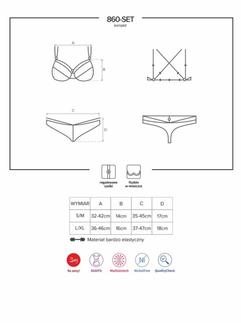 Bielizna-860-SET-3 komplet 2-częściowy czerwony L/XL Bielizna-860-SET-3 komplet 2-częściowy czerwony L/XL