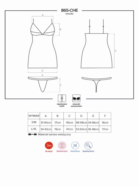 Bielizna-865-CHE-1 koszulka i stringi S/M Bielizna-865-CHE-1 koszulka i stringi S/M
