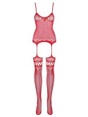 Bielizna-Bodystocking F214 czerwony S/M/L Bielizna-Bodystocking F214 czerwony S/M/L