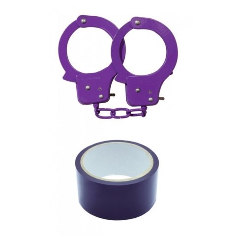 Kajdanki-Purple Sex Extra PVC Ribbon and Handcuffs Kajdanki-Purple Sex Extra PVC Ribbon and Handcuffs