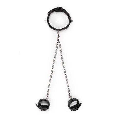 Kajdanki-Leather Collar With Anklecuff Kajdanki-Leather Collar With Anklecuff