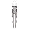 Crotchless bodystocking with flowerlace Amara- black Crotchless bodystocking with flowerlace Amara- black