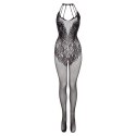 Crotchless bodystocking with flowerlace Amara- black Crotchless bodystocking with flowerlace Amara- black