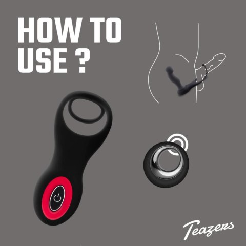 Teazers Cock & Ball Ring Prostate Vibrator with Remote Control Teazers Cock & Ball Ring Prostate Vibrator with Remote Control