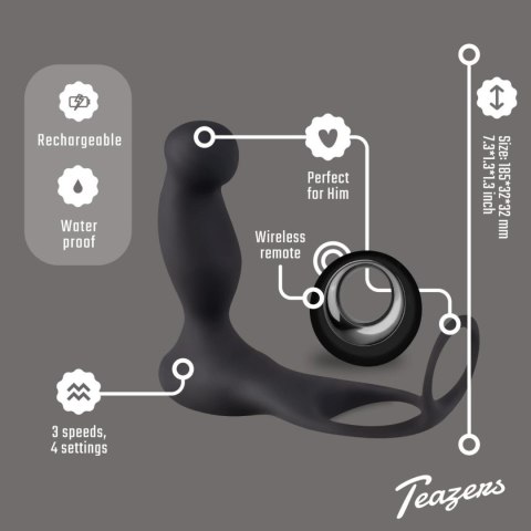 Teazers Cock & Ball Ring Prostate Vibrator with Remote Control Teazers Cock & Ball Ring Prostate Vibrator with Remote Control