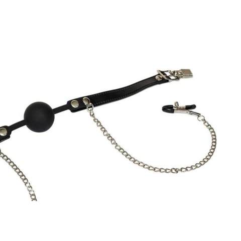 Ball Gag with nipple clamps Party Hard Hentai Ball Gag with nipple clamps Party Hard Hentai