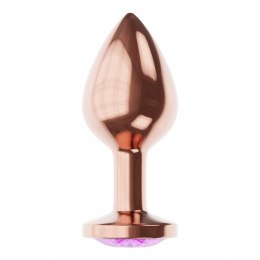 Plug-Butt Plug Diamond Amethyst Shine S Rose Gold