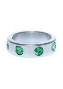 Pierścień-Metal Cock Ring with Green Diamonds Large Pierścień-Metal Cock Ring with Green Diamonds Large