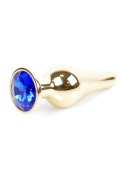 Plug-Jewellery Gold BUTT PLUG- Dark Blue Plug-Jewellery Gold BUTT PLUG- Dark Blue