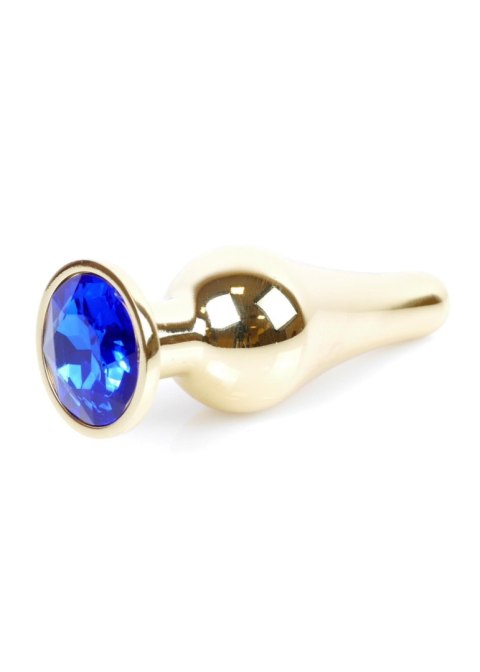 Plug-Jewellery Gold BUTT PLUG- Dark Blue Plug-Jewellery Gold BUTT PLUG- Dark Blue