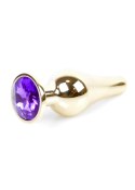 Plug-Jewellery Gold BUTT PLUG- Purple Plug-Jewellery Gold BUTT PLUG- Purple