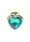 Plug-Jewellery Gold Heart PLUG- Green Plug-Jewellery Gold Heart PLUG- Green