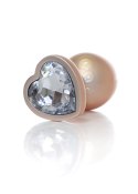 Plug-Jewellery Pearl Gold Heart PLUG- Clear L Plug-Jewellery Pearl Gold Heart PLUG- Clear L