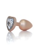 Plug-Jewellery Pearl Gold Heart PLUG- Clear S Plug-Jewellery Pearl Gold Heart PLUG- Clear S