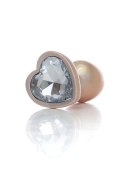 Plug-Jewellery Pearl Gold Heart PLUG- Clear S Plug-Jewellery Pearl Gold Heart PLUG- Clear S