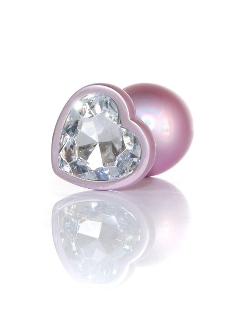 Plug-Jewellery Pearl Pink Heart PLUG- Clear L Plug-Jewellery Pearl Pink Heart PLUG- Clear L