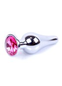 Plug-Jewellery Silver BUTT PLUG- Pink Plug-Jewellery Silver BUTT PLUG- Pink
